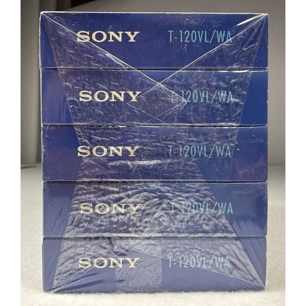 Sony T-120VL/WA VHS Blank Video Tapes 6 Hour Standard Grade New Sealed 5 Pack
